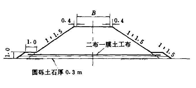 土工布作隔断层示意图